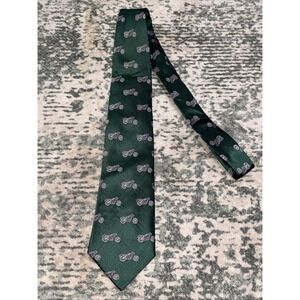 Julius Bohn vintage motorcycle silk necktie Green